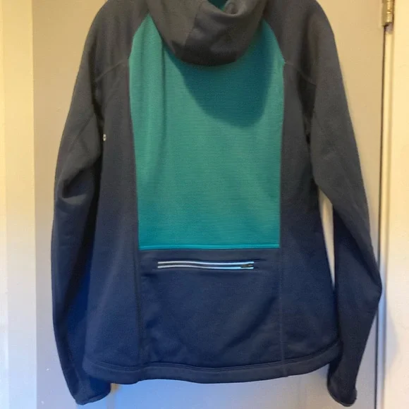 L.L. Bean Teal & Navy Hooded Jacket EUC - Picture 2 of 6